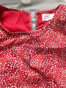 Red Printed Mini Dress