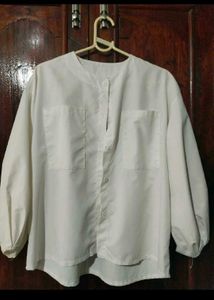 Puffed sleeves Blouse with Pockets