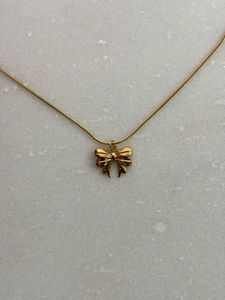 Gold Bow Necklace Anti-tarnish