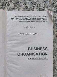 Business Organisation (B.Com)