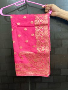 Pink Banarasi Silk Dupatta
