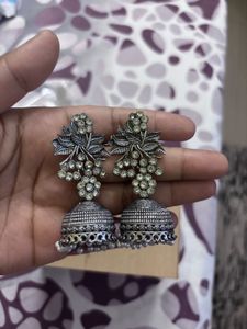 Silver Jhumka Earrings
