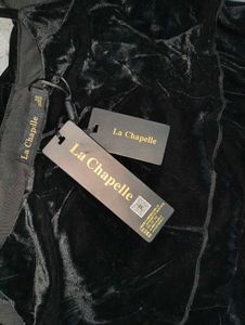 [&#39;La chapelle&#39; Elegant Black Velvet Dress]
