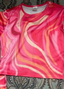 Y2K Swirl Print Long Sleeve Top