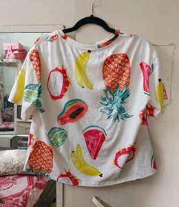 Cute Fruit Print Tee