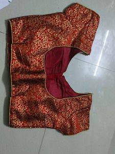 Red &amp; Gold Brocade Blouse