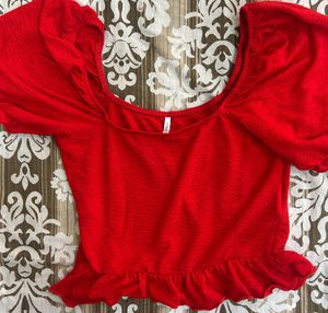 Only Bardot Top Red Color