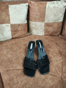 Women Embellished Black High Heels