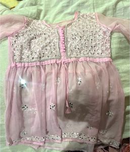 Pink Embroidered Kurti Top