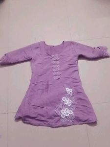 Lilac Embroidered Kurti