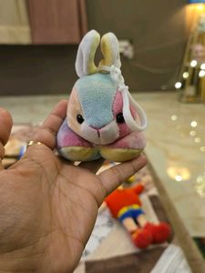 Pastel Bunny Plush Keychain