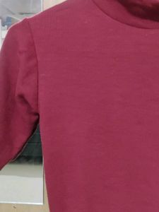 Maroon Mock Neck Crop Top