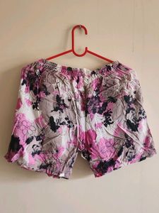 Cotton Floral Print Shorts
