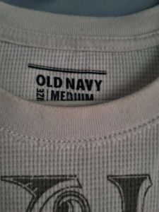 OLD NAVY WHITE WAFFLE COTTON T SHIRT MEN 40&#34;