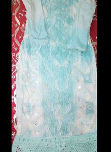 Sky Blue Kurti Heavy