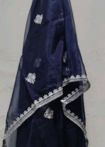 Elegant Navy Blue Dupatta