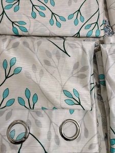 4 Floral Print Curtains Of 7 Feet