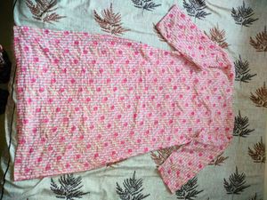 Pink Floral Print Pajama Set - XL