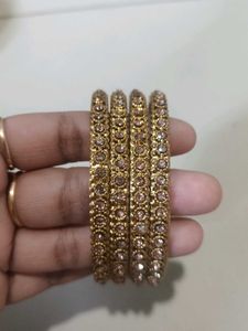 Elegant Gold Tone Bangle Set