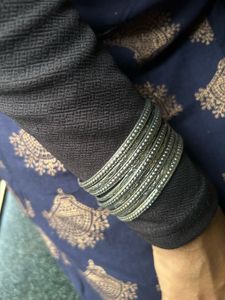 Oxidised beautiful pattern engraved bangle set