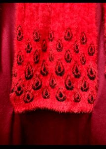 Furry Red Stretchable Top