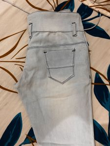 Distressed Light Wash High-Waisted Jeans