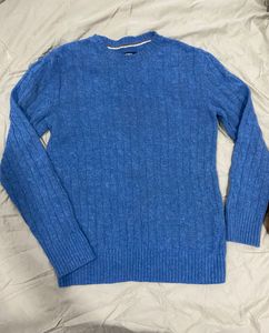 Blue Cable Knit Sweater