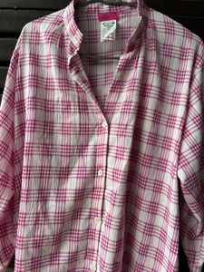 Pink Plaid Button-Down