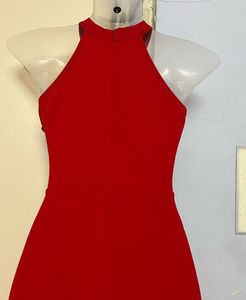 Pintrest Red Halter Hi-Lo Dress
