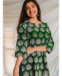 Women Green Kurti For Summer