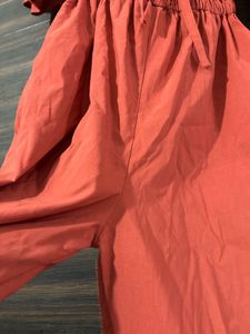 Rust Off-Shoulder Jumpsuit