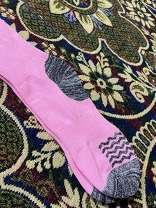 Pink Long Socks with Stripes