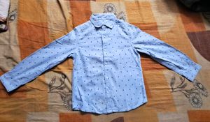 Boys' Light Blue Patterned Shirt