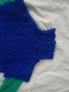 Blue Knit Mini Dress