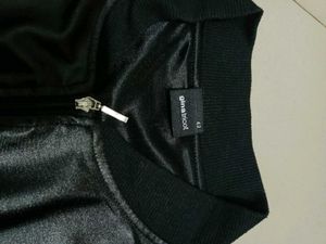 Leather Look Stylish Jacket For Womens Black