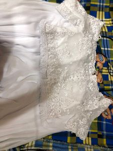 Cute And Pretty White Long Gown