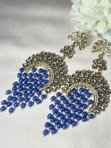 Elegant Blue Beaded Earrings