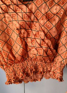 Orange Print Top