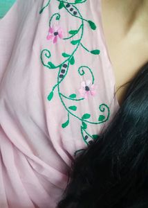 Beautiful Pink Cotton Saree