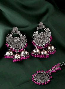 Jhumki Earings Mang Tika