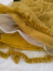 Olive Green Sparkle Tulle Dress