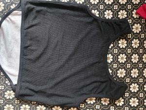 Black And White Basic Crop Top