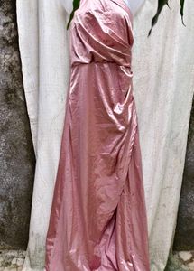 Elegant Satin Slit Dress