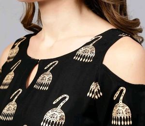 Elegant Black Printed Dress