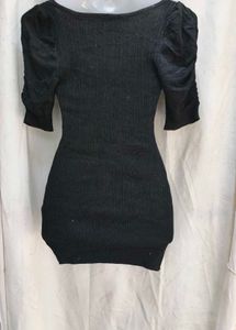 24221. Black Knit Mini Dress