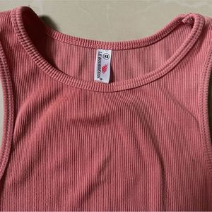 Pink Ribbed Tank Top