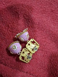 Pink Jhumka Earrings
