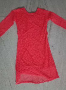 Coral Lace Party Dress