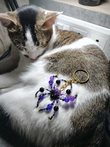 Beaded Spider Keychain  (Pack Of 1)