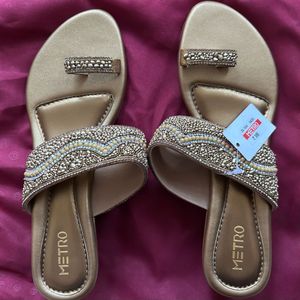 Gold Flats &amp; Sandals